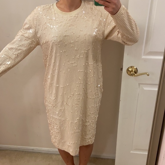 COS ivory sequin dress. Xs - Picture 7 of 15